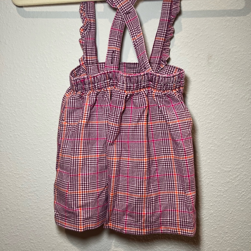 Toddler Girl Plaid Skirt With Suspenders Straps Size 4 - Picture 8 of 9
